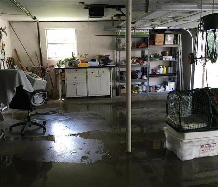 Standing water in a garage