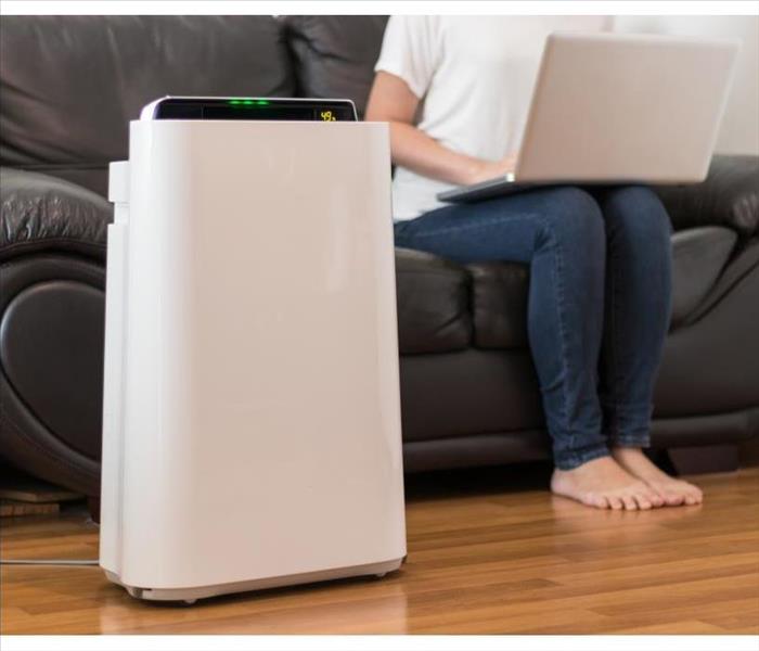 air purifier in a living room